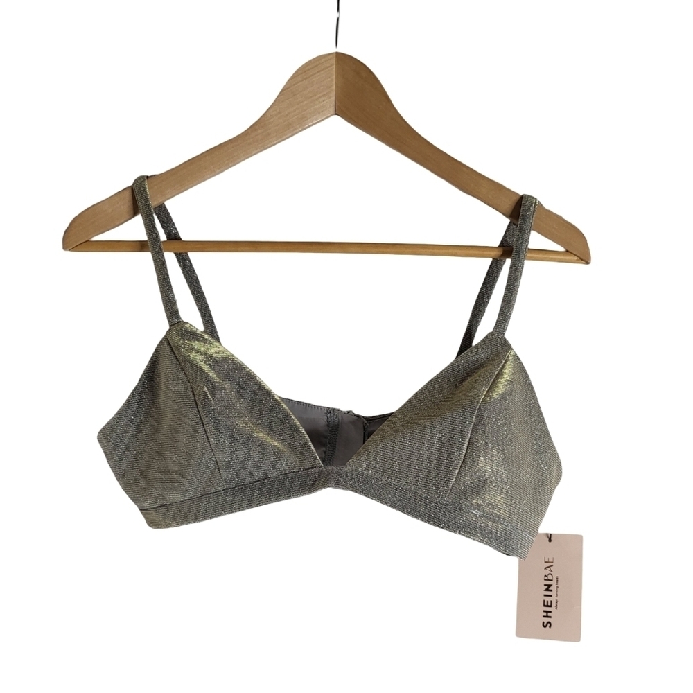 SHEIN Glittery Gold Bralette